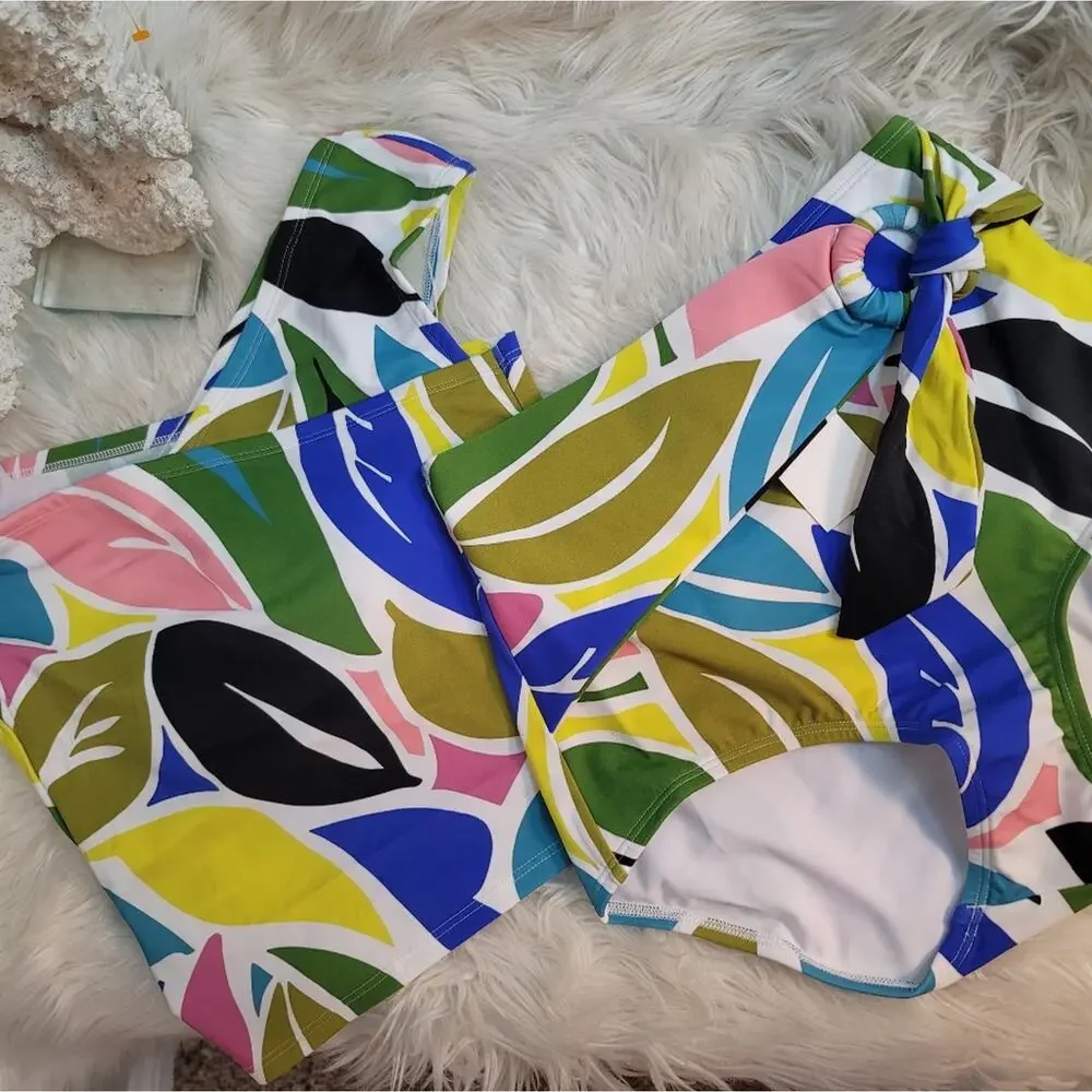 HERMOZA Caroline Retro High Swim Bikini Set High Waisted w Wrap Top Beach Cruise
